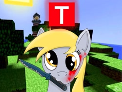 Size: 2048x1536 | Tagged: safe, artist:derpyhooves007, derpy hooves, pegasus, pony, blood, blood stains, female, gmod, knife, mouth hold, solo, trouble in terrorist town