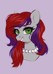 Size: 1026x1418 | Tagged: safe, imported from derpibooru, oc, oc only, oc:evening prose, pegasus, pony, female, freckles, jewelry, mare, necklace, pearl necklace, solo