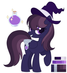 Size: 2100x2300 | Tagged: safe, artist:magicuniclaws, imported from derpibooru, oc, oc only, pegasus, pony, female, hat, high res, mare, simple background, solo, transparent background, witch hat