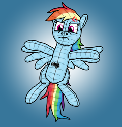 Size: 1920x1997 | Tagged: safe, artist:wolvinof, imported from derpibooru, rainbow dash, inflatable pony, pegasus, pooltoy pony, air nozzle, angry, annoyed, cross-popping veins, deflated, deflation, disgruntled, female, flattened, frown, inflatable, pool toy, simple background, vector, vector trace, vein bulge