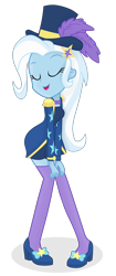 Size: 1080x2579 | Tagged: safe, artist:grapefruit-face, imported from derpibooru, trixie, equestria girls, equestria girls series, street magic with trixie, spoiler:eqg series (season 2), base used, clothes, dancing, epaulettes, eyes closed, female, fixed, happy, hat, open mouth, open smile, shoes, show accurate, simple background, smiling, solo, top hat, transparent background, update