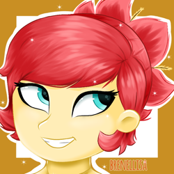 Size: 768x768 | Tagged: safe, artist:twiliysa, imported from derpibooru, oc, oc only, oc:rosa blossomheart, pony, equestria girls, bust, equestria girls-ified, female, grin, malaysia, nation ponies, portrait, smiling, solo