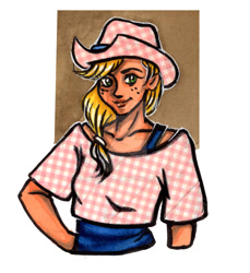 Size: 900x983 | Tagged: safe, artist:mamaood, imported from derpibooru, applejack, equestria girls, cowboy hat, female, freckles, hat, plaid, smiling, solo