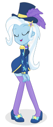 Size: 1080x2579 | Tagged: safe, artist:grapefruit-face, imported from derpibooru, trixie, equestria girls, equestria girls series, street magic with trixie, spoiler:eqg series (season 2), base used, clothes, dancing, eyes closed, female, happy, hat, open mouth, open smile, shoes, simple background, smiling, solo, transparent background