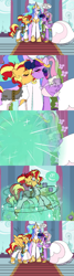 Size: 400x1500 | Tagged: safe, artist:iggbie, imported from derpibooru, princess celestia, sunset shimmer, twilight sparkle, alicorn, equestria girls, alicornified, clothes, comic, dress, female, kissing, lesbian, marriage, race swap, shimmercorn, shipping, sunsetsparkle, wedding, wedding dress