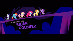 Size: 1920x1080 | Tagged: safe, imported from twibooru, applejack, fluttershy, pinkie pie, rainbow dash, rarity, twilight sparkle, my little pony: the movie, brian goldner, bridge, claus studios, concept art, credits, image, mane six, needs more jpeg, official