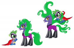 Size: 1950x1275 | Tagged: safe, artist:naokomullally, imported from twibooru, humdrum, mane-iac, spike, power ponies (episode), concept art, image, needs more jpeg, official, official art, power ponies, simple background, white background