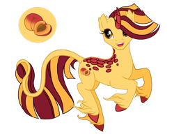 Size: 2795x2146 | Tagged: safe, artist:gypsycharm, imported from derpibooru, oc, oc only, oc:peach fuzz, kirin, pony, female, high res, kirin oc, mare, open mouth, open smile, simple background, smiling, solo, transparent background