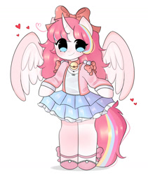 Size: 990x1173 | Tagged: safe, artist:arwencuack, imported from derpibooru, oc, oc only, oc:nekonin, alicorn, semi-anthro, alicorn oc, clothes, commission, crossdressing, cute, dress, femboy, horn, male, simple background, solo, white background, wings