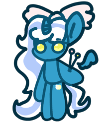 Size: 1000x1162 | Tagged: safe, artist:arcticfoxbat, imported from derpibooru, oc, oc:fleurbelle, alicorn, alicorn oc, bow, doll, female, hair bow, horn, mare, pins, simple background, toy, transparent background, wings, yellow eyes