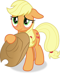 Size: 3037x3726 | Tagged: safe, artist:anime-equestria, imported from derpibooru, applejack, earth pony, pony, applejack's hat, blushing, cowboy hat, cute, female, floppy ears, happy, hat, high res, hoof hold, jackabetes, mare, shadow, simple background, smiling, solo, transparent background, vector