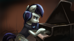 Size: 2666x1500 | Tagged: safe, artist:musical ray, imported from derpibooru, coloratura, earth pony, pony, female, musical instrument, piano, solo