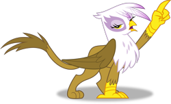 Size: 4000x2436 | Tagged: safe, artist:frownfactory, imported from derpibooru, gilda, griffon, the lost treasure of griffonstone, female, pointing, simple background, solo, transparent background, vector