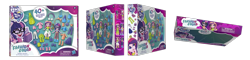 Size: 2500x600 | Tagged: safe, artist:vanessa mack, imported from twibooru, princess cadance, sci-twi, twilight sparkle, equestria girls, my little pony: pony life, accessories, clothes, dean cadance, doll, fashion squad, image, official, official art, packaging, png, render, simple background, toy, transparent background