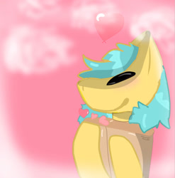 Size: 1025x1037 | Tagged: safe, artist:yourlocalloser, imported from derpibooru, oc, oc only, oc:boxfilly, pegasus, pony, box, cardboard box, cloud, eyes closed, female, filly, heart, pegasus oc, simple background, smiling, solo