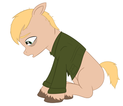 Size: 1839x1582 | Tagged: safe, artist:darkstorm619, imported from derpibooru, pony, clothes, crying, jacket, james sunderland, silent hill 2, simple background, sitting, solo, transparent background