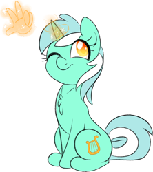 Size: 726x818 | Tagged: safe, artist:songheartva, imported from derpibooru, lyra heartstrings, pony, unicorn, cute, female, hand, lyrabetes, magic, magic hands, mare, one eye closed, simple background, solo, transparent background, wink