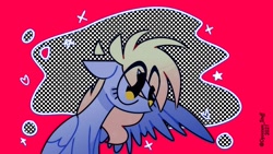 Size: 1228x691 | Tagged: safe, artist:opossum-stuff, imported from derpibooru, derpy hooves, pegasus, pony, female, mare, solo, spread wings, wings