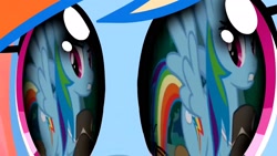 Size: 1920x1080 | Tagged: safe, editor:rarity vrymer collective, imported from derpibooru, screencap, rainbow dash, magical mystery cure, may the best pet win, a true true friend, coach rainbow dash, eye reflection, multicolored hair, multicolored mane, multicolored tail, reflection, tail