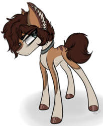 Size: 1580x1929 | Tagged: safe, artist:beamybutt, imported from derpibooru, oc, oc only, earth pony, pony, choker, ear fluff, earth pony oc, hoof polish, male, simple background, solo, stallion, transparent background