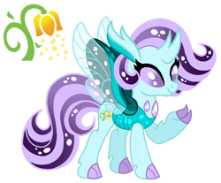 Size: 1123x929 | Tagged: safe, artist:madlilon2051, imported from derpibooru, oc, oc only, changedling, changeling, changepony, hybrid, pony, base used, changedling oc, changeling oc, eyelashes, female, interspecies offspring, offspring, parent:starlight glimmer, parent:thorax, parents:glimax, raised hoof, simple background, smiling, solo, transparent background