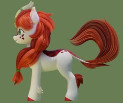 Size: 946x794 | Tagged: safe, artist:ur_akhsok, imported from derpibooru, oc, oc only, kirin, 3d, female, g5, green background, kirin oc, my little pony: a new generation, profile, simple background, smiling, solo