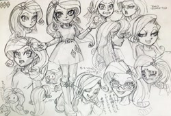 Size: 2048x1386 | Tagged: safe, artist:babtyu, imported from twibooru, rarity, equestria girls, angry, crying, glasses rarity, image, marshmelodrama, monochrome, needs more jpeg, rarity being rarity, traditional art