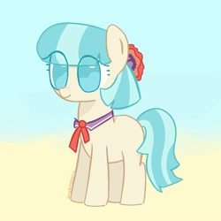 Size: 2000x2000 | Tagged: safe, artist:omelettepony, coco pommel, earth pony, pony, bow, female, mare, simple background