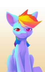 Size: 1580x2500 | Tagged: safe, artist:senaelik, rainbow dash, pegasus, pony, simple background, sitting