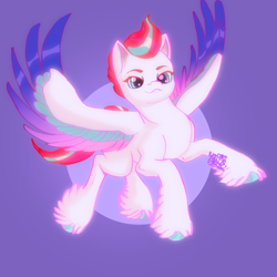 Size: 3000x3000 | Tagged: safe, artist:umbrapone, imported from derpibooru, part of a set, zipp storm, pegasus, pony, abstract background, feathered fetlocks, flying, g5, high res, my little pony: a new generation, solo, unshorn fetlocks