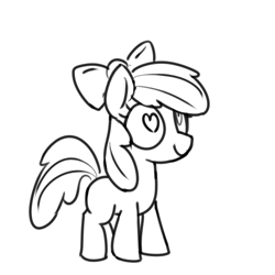 Size: 500x500 | Tagged: artist needed, source needed, safe, imported from derpibooru, apple bloom, earth pony, pony, female, filly, heart eyes, solo, wingding eyes