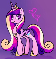 Size: 1158x1200 | Tagged: safe, artist:noctivage, imported from derpibooru, princess cadance, alicorn, pony, cute, cutedance, female, full body, heart, heart eyes, jewelry, looking at you, mare, pink, princess, royalty, smiling, smiling at you, solo, wingding eyes