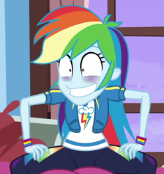 Size: 474x504 | Tagged: safe, imported from derpibooru, screencap, rainbow dash, equestria girls, equestria girls series, holidays unwrapped, spoiler:eqg series (season 2), blizzard or bust, cropped, rainbow dash is best facemaker, shrunken pupils, solo, spread legs, spreading