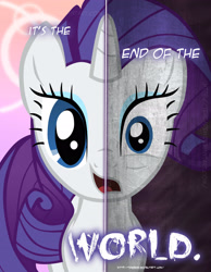 Size: 2158x2780 | Tagged: safe, artist:tehjadeh, imported from derpibooru, rarity, pony, unicorn, 2011, dual persona, dual personality, female, high res, mare, poster, solo, two sided posters