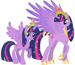 Size: 1227x1075 | Tagged: safe, artist:erim-kawamori, imported from derpibooru, twilight sparkle, alicorn, pony, the last problem, age difference, ascension enhancement, big crown thingy, element of magic, jewelry, looking at you, older, older twilight, princess twilight 2.0, regalia, simple background, smiling, smiling at you, twilight sparkle (alicorn), white background