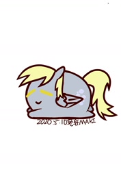 Size: 1000x1414 | Tagged: safe, artist:1395088159, imported from derpibooru, part of a set, derpy hooves, pegasus, pony, chubbie, eyes closed, female, simple background, solo, white background