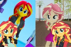 Size: 2289x1526 | Tagged: safe, imported from derpibooru, sunset shimmer, equestria girls, equestria girls series, forgotten friendship, friendship games, grand theft auto, grin, gta san andreas, gta v, smiling