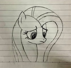 Size: 2228x2120 | Tagged: safe, artist:joenoba, imported from derpibooru, fluttershy, pony, high res, lined paper, solo