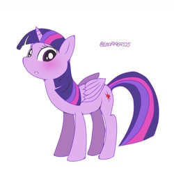 Size: 1024x998 | Tagged: safe, artist:leo19969525, imported from derpibooru, twilight sparkle, alicorn, pony, blushing, female, looking at you, mare, simple background, solo, twilight sparkle (alicorn), white background