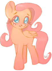 Size: 699x949 | Tagged: safe, artist:tayahwashere, imported from derpibooru, fluttershy, pegasus, pony, female, folded wings, looking at you, mare, simple background, smiling, smiling at you, solo, standing, three quarter view, transparent background, turned head, wings