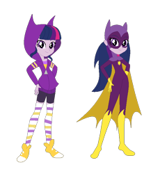 Size: 668x696 | Tagged: safe, artist:sunmint234, imported from derpibooru, twilight sparkle, equestria girls, batgirl, clothes, dc superhero girls, eye, eyes, female, hero, hoodie, jacket, looking at you, shoes, simple background, socks, solo, striped socks, tara strong, transparent background, voice actor joke