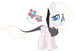 Size: 2953x2031 | Tagged: safe, artist:enifersuch, imported from derpibooru, oc, oc only, oc:soft skills, draconequus, hybrid, pony, base used, chest fluff, cutie mark, eyelashes, female, folded wings, high res, interspecies offspring, mare, offspring, parent:discord, parent:fluttershy, parents:discoshy, simple background, smiling, solo, swirly eyes, transparent background, wings