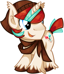 Size: 673x775 | Tagged: safe, artist:khimi-chan, imported from derpibooru, oc, oc only, pony, unicorn, beanie, eye clipping through hair, hat, horn, looking back, male, simple background, smiling, solo, stallion, unicorn oc, unshorn fetlocks, white background