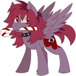 Size: 767x767 | Tagged: safe, artist:jetjetj, imported from derpibooru, oc, oc only, pegasus, candy, candy cane, female, food, mare, mouth hold, simple background, solo, transparent background