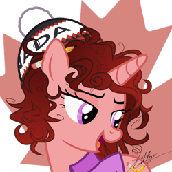 Size: 2000x2000 | Tagged: safe, artist:kaitykat117, imported from derpibooru, oc, oc only, oc:paige scribble(kaitykat), pony, unicorn, base used, canada, high res, maple leaf, simple background, solo, transparent background, vector