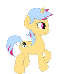 Size: 2000x2000 | Tagged: safe, artist:discocade, imported from derpibooru, oc, oc only, oc:galaxy chaos, pony, unicorn, female, high res, simple background, solo, white background, yin-yang