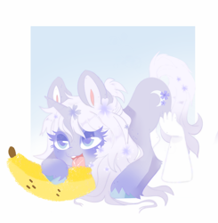 Size: 5557x5682 | Tagged: safe, artist:sorasku, imported from derpibooru, oc, oc only, pony, unicorn, absurd resolution, banana, female, food, mare, solo