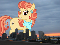 Size: 2048x1536 | Tagged: safe, artist:cheezedoodle96, artist:thegiantponyfan, edit, imported from derpibooru, aunt holiday, earth pony, pony, female, giant pony, giant/macro earth pony, giantess, highrise ponies, irl, louisiana, macro, mare, mega giant, new orleans, photo, ponies in real life