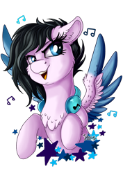 Size: 2894x4093 | Tagged: safe, artist:julunis14, imported from derpibooru, oc, oc only, pegasus, pony, chest fluff, music notes, simple background, solo, transparent background