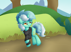 Size: 4212x3059 | Tagged: safe, artist:background basset, imported from derpibooru, lyra heartstrings, pony, unicorn, clothes, depressed, dig the swell hoodie, hoodie, solo